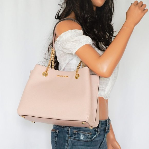 Michael Kors Teagen Shoulder Tote Bag Pink Blush